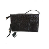 Lancel black crocodile handbag