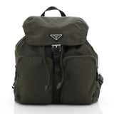 Prada green leather backpacks