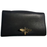Dior d-bee black leather clutch bag