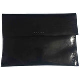 Marni black leather clutch bag