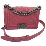 Chanel boy pink leather handbag