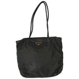 Prada tessuto city black cloth handbag