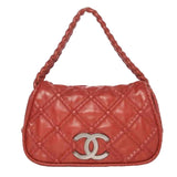 Chanel red leather handbag