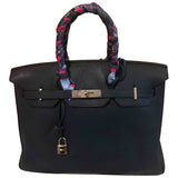 Hermès Birkin 35 Blue Leather Handbag