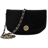 Chanel black velvet handbag
