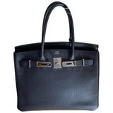 Hermès birkin 30 black leather handbag