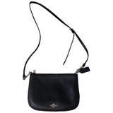 Coach smooth crossbody  black leather handbag