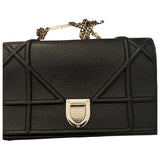 Dior diorama black leather handbag