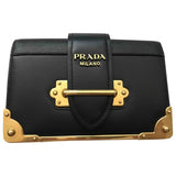 Prada cahier black leather handbag