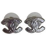 Chanel cc silver silver earrings