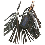 Prada black leather bag charms