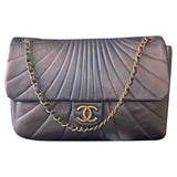 Chanel timeless/classique black leather handbag
