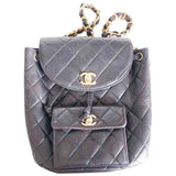 Chanel duma black leather backpacks