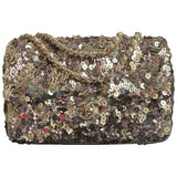 Chanel timeless/classique gold glitter handbag