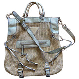Guess beige wicker handbag