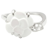 Chanel camélia silver white gold rings