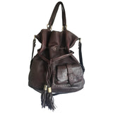 Lancel 1er flirt brown leather handbag