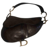 Dior saddle brown ostrich handbag
