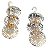 Non Signé / Unsigned  maille américaine gold metal earrings