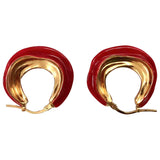 Celine swirl red metal earrings