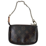 Louis Vuitton pochette accessoire brown cloth clutch bag