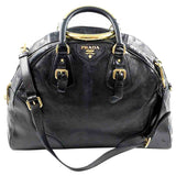 Prada black leather handbag