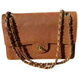 Chanel timeless/classique brown leather handbag