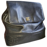 Chanel black leather backpacks