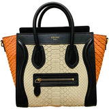 Celine nano luggage multicolour python handbag