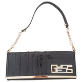 Guess black patent leather handbag