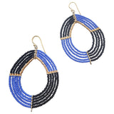 &  Stories blue pearls earrings