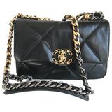Chanel chanel 19 black leather handbag
