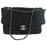 Chanel timeless/classique blue denim - jeans handbag