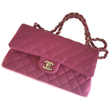Chanel timeless/classique pink wool handbag