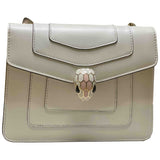 Bvlgari serpenti white leather handbag