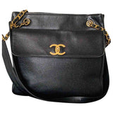Chanel black leather handbag