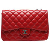 Chanel timeless/classique red leather handbag
