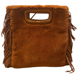 Maje sac m brown faux fur handbag