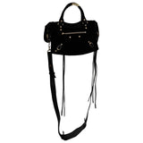 Balenciaga city black suede handbag