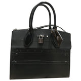 Louis Vuitton city steamer black leather handbag
