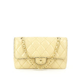 Chanel timeless/classique beige leather handbag