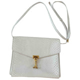 Burberry white leather handbag