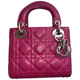 Dior lady dior pink leather handbag