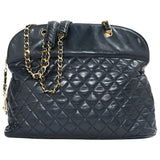 Chanel navy leather handbag