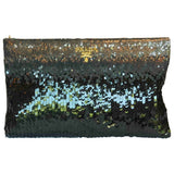 Prada navy glitter clutch bag
