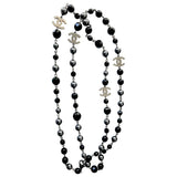 Chanel cc anthracite metal long necklaces