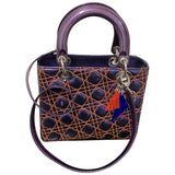 Dior lady dior purple leather handbag