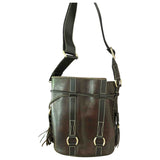 Lancel elsa sellier brown leather handbag