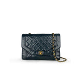 Chanel diana black leather handbag