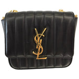 Saint Laurent vicky black leather handbag